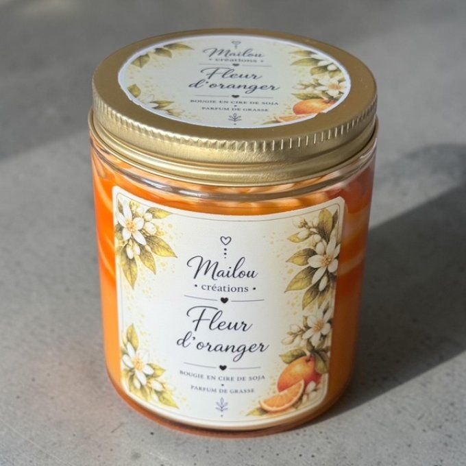 Bougie gourmande parfum Fleur d'oranger