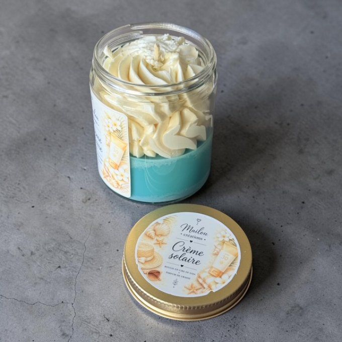 Bougie gourmande parfum Crème solaire