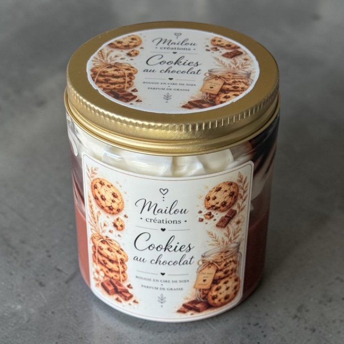 Bougie gourmande parfum Cookies au chocolat