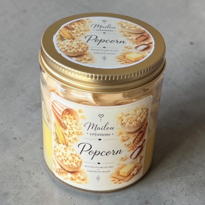 Bougie gourmande parfum Popcorn