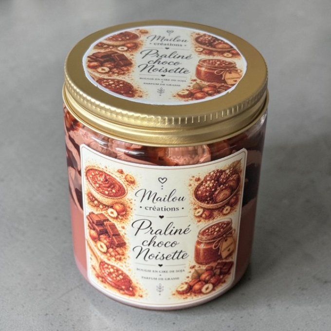 Bougie gourmande parfum Praliné choco noisette