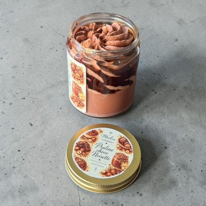 Bougie gourmande parfum Praliné choco noisette