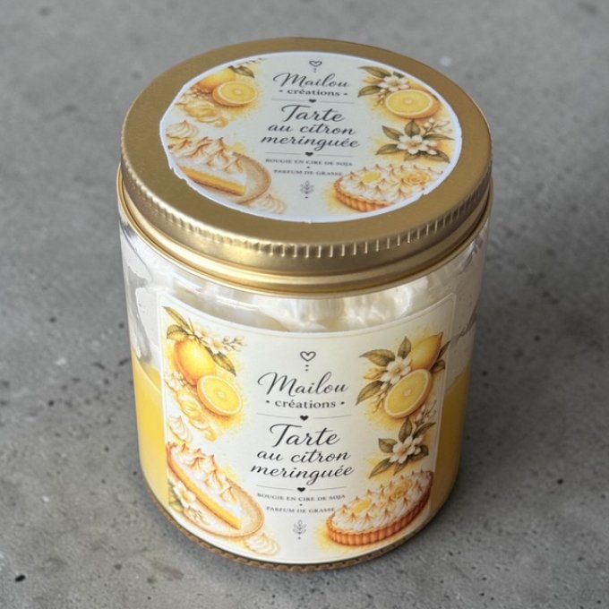 Bougie gourmande parfum Tarte au citron meringué