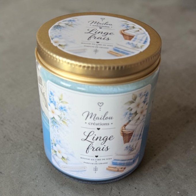 Bougie gourmande parfum Linge frais