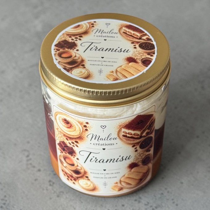 Bougie gourmande parfum Tiramisu