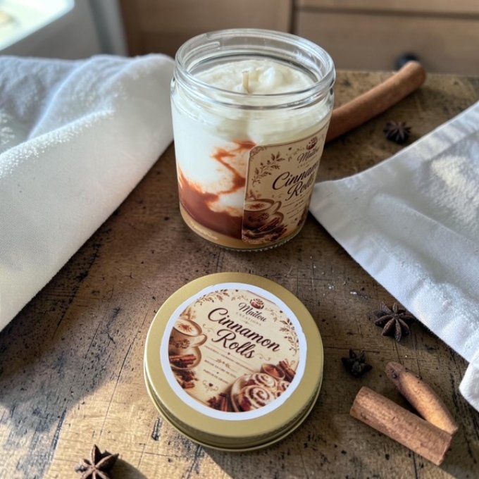Bougie gourmande parfum Cinnamon Rolls