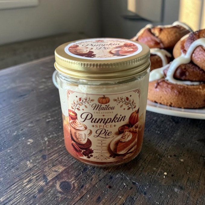 Bougie gourmande parfum Pumpkin Spice Pie