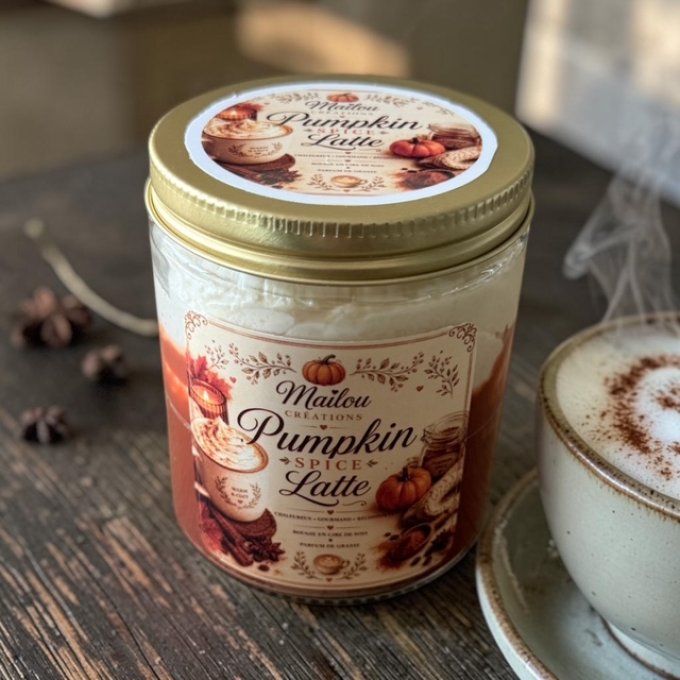 Bougie gourmande parfum Pumpkin Spice Latte