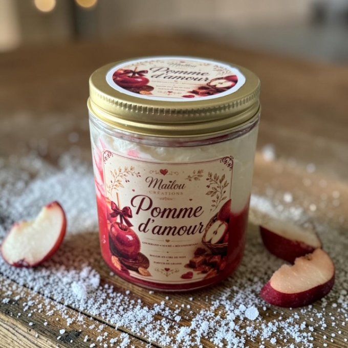 Bougie gourmande parfum Pomme d'amour