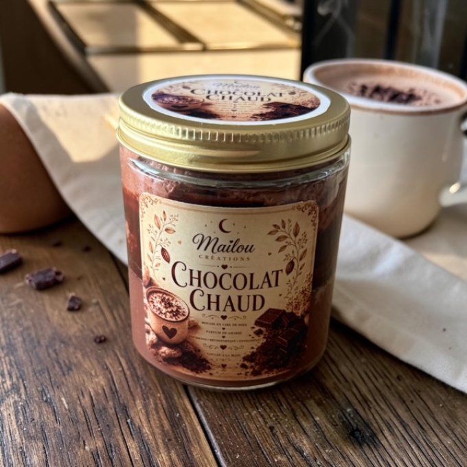 Bougie gourmande parfum Chocolat chaud