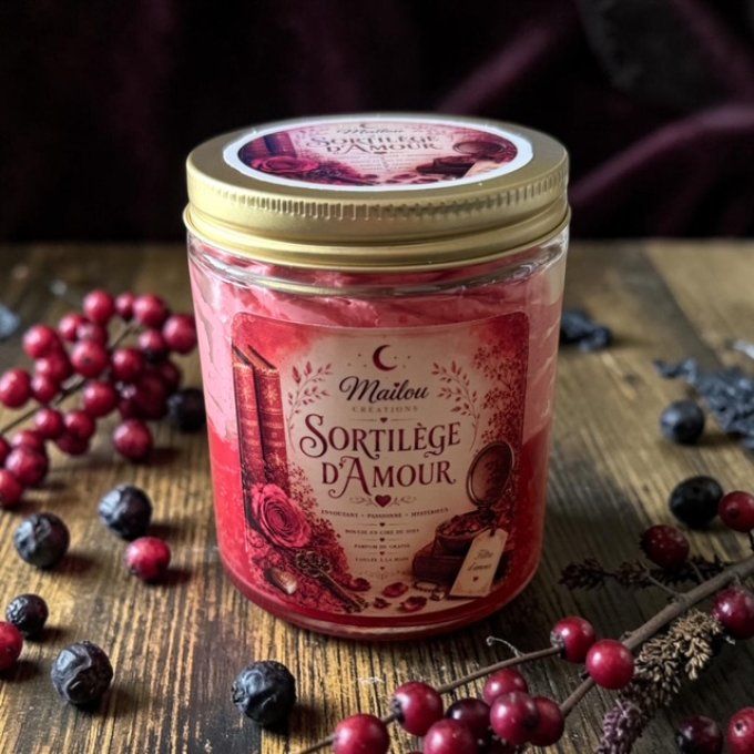 Bougie gourmande parfum Sortilège d'amour