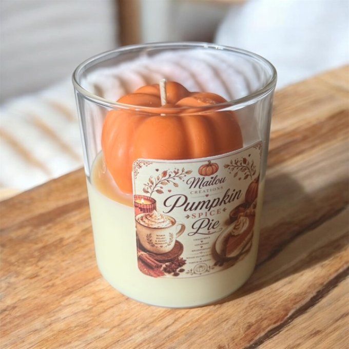 Grosse bougie citrouille parfum Tarte à la citrouille épicée