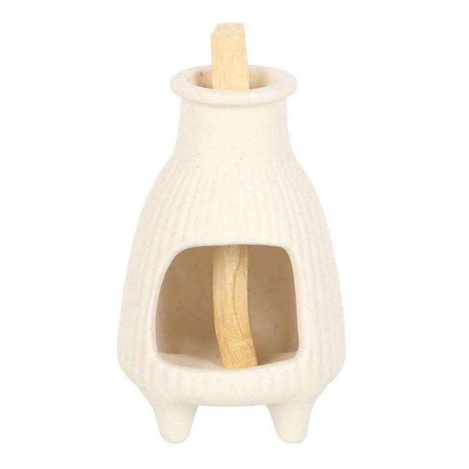 Brûleur à palo santo nervuré crème