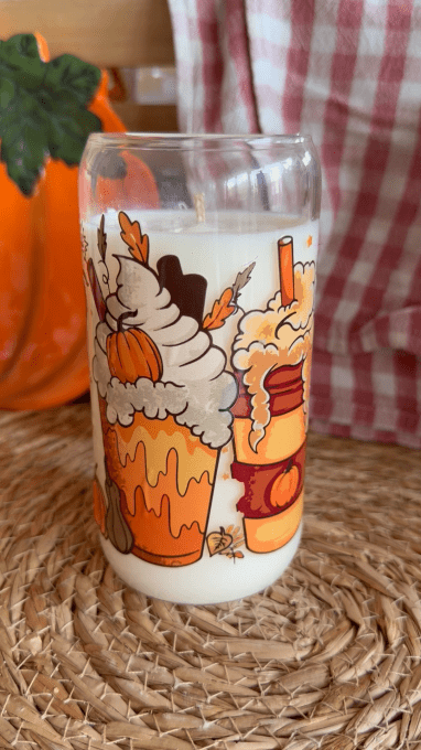 Grande bougie "Pumpkin Yummy" parfum Pumpkin Spice Latte (Latte à la citrouille et aux épices)