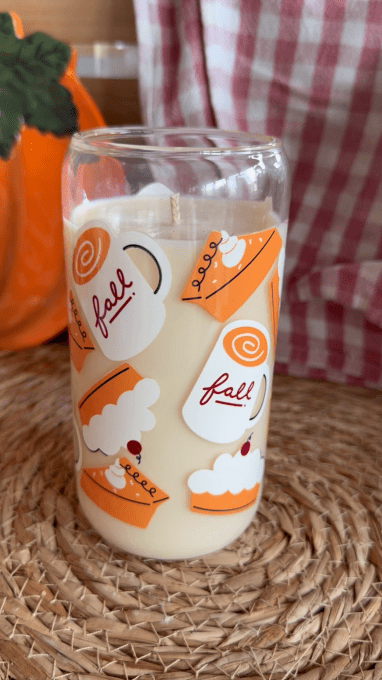 Grande bougie "Fall" parfum Pumpkin Spice Pie (Tarte à la citrouille et aux épices)