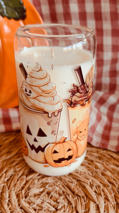 Grande bougie "Pumpkin creamy" parfum Pumpkin Spice (Citrouille aux épices)