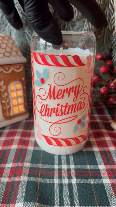 Grande bougie "Merry Christmas" parfum au choix 